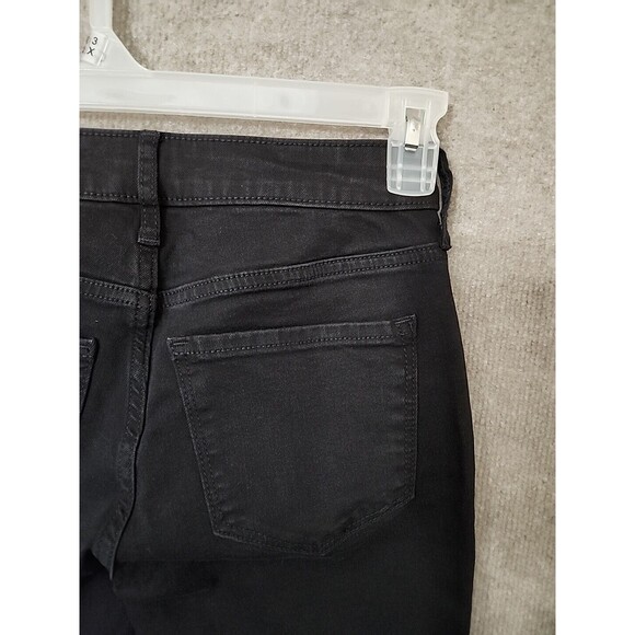 Old Navy Rockstar Super-Skinny Ankle Jeans Womens 4 Black Raw Hem Distressed NEW - Picture 11 of 15